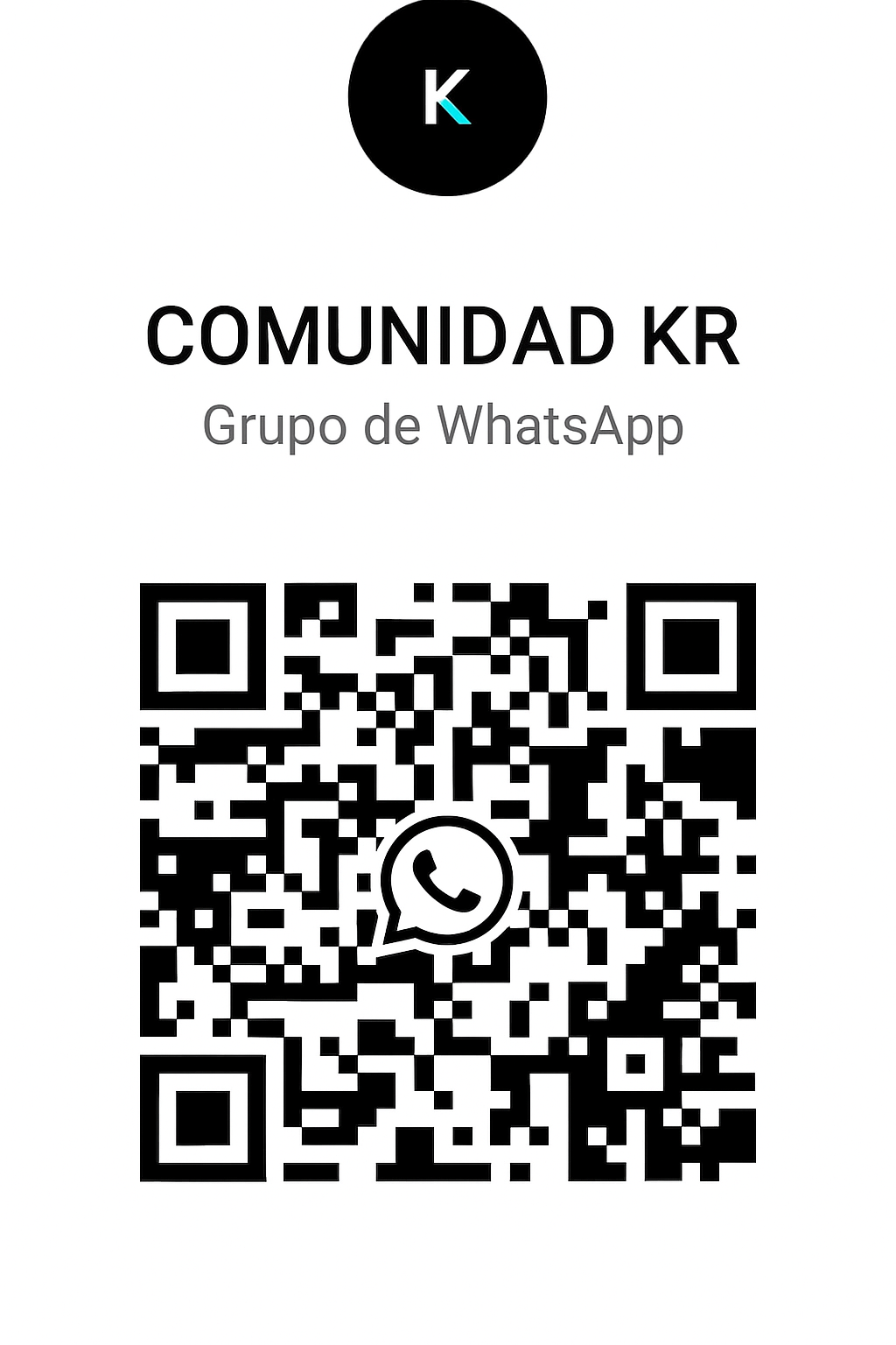 Código QR del grupo de WhatsApp COMUNIDAD KR